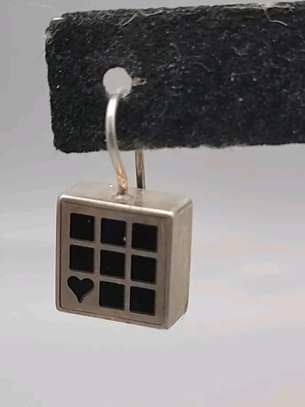 Vintage Victoria Varga Modernist 925 Sterling Silver Drop Earrings Enamel Blocks - Picture 4 of 13